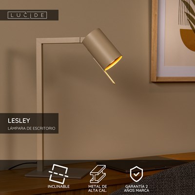 Lucide LESLEY - Lámpara de escritorio - 1xGU10 - Taupe